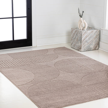 Nordby Geometric Arch Scandi Striped Area Rug